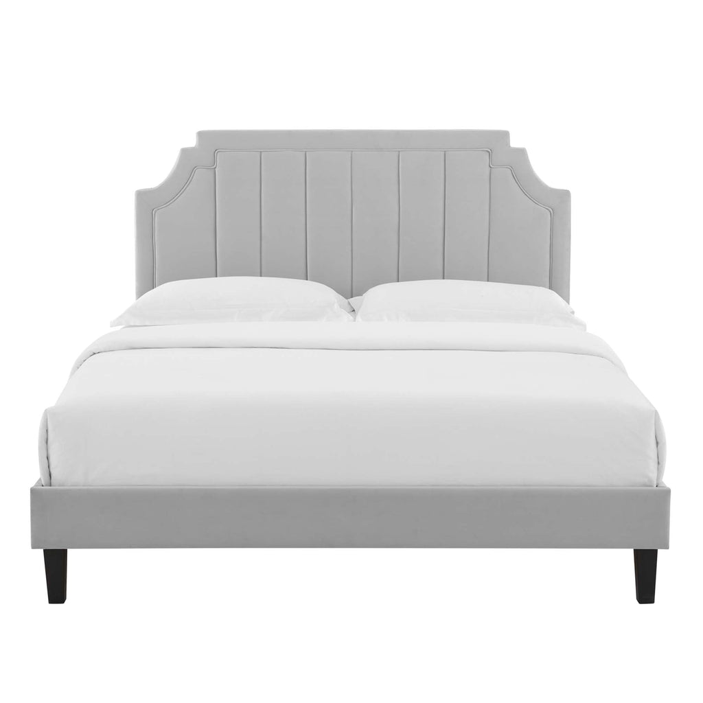 Sienna Performance Velvet Queen Platform Bed by Modway - MOD-6714
