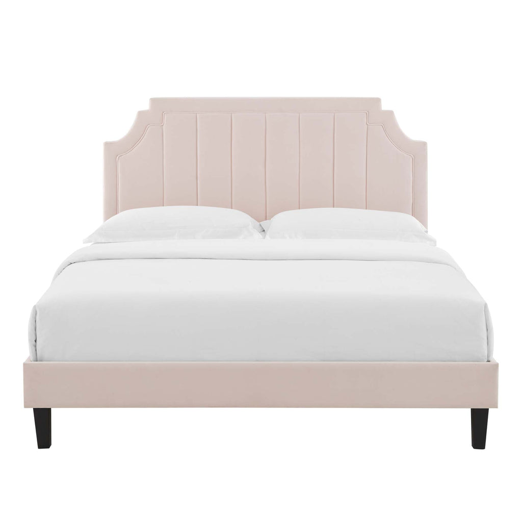 Sienna Performance Velvet Queen Platform Bed by Modway - MOD-6714