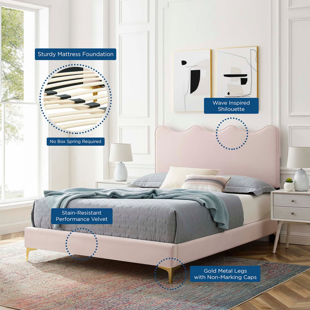 Current Performance Velvet Twin Platform Bed by Modway - MOD-6727