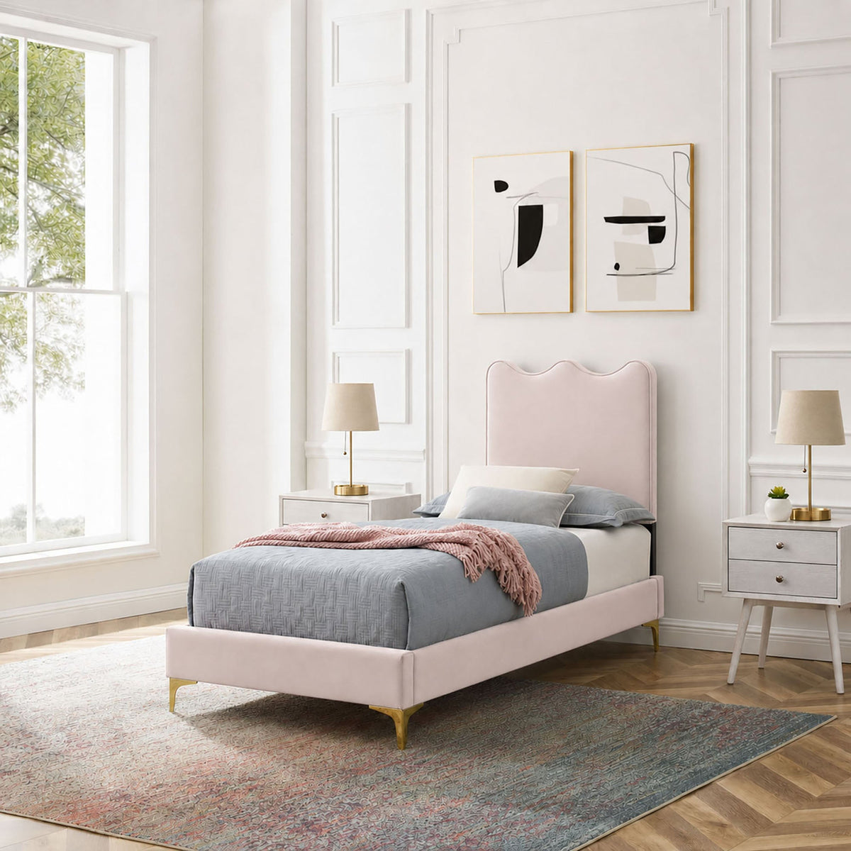 Current Performance Velvet Twin Platform Bed by Modway - MOD-6727