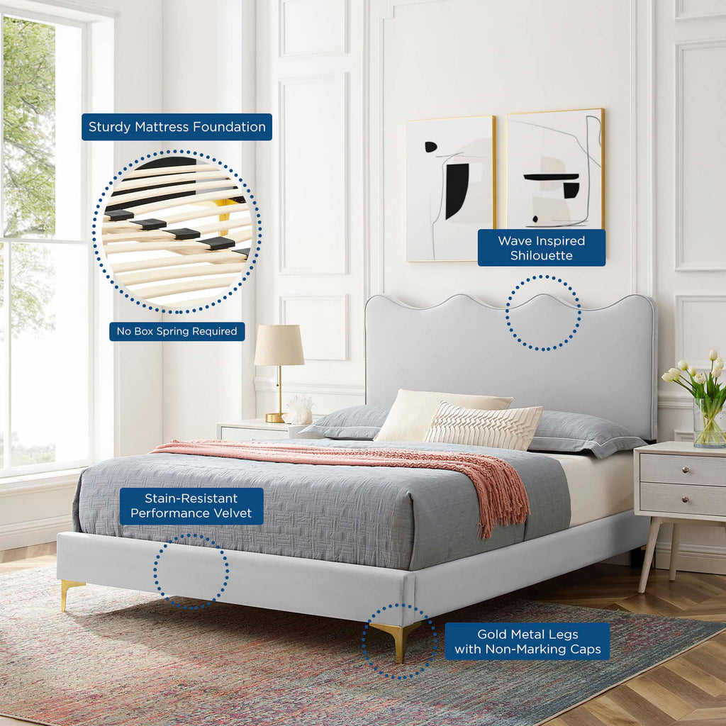 Current Performance Velvet Full Platform Bed by Modway - MOD-6730