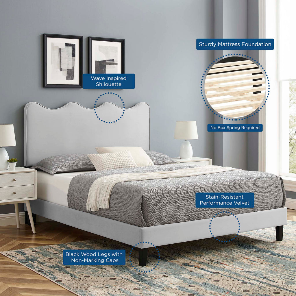 Current Performance Velvet Full Platform Bed by Modway - MOD-6732