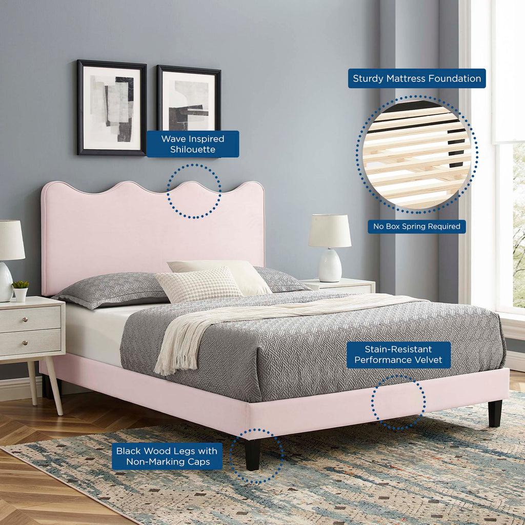 Current Performance Velvet Full Platform Bed by Modway - MOD-6732