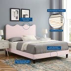 Current Performance Velvet Full Platform Bed by Modway - MOD-6732