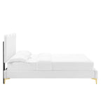 Current Performance Velvet Queen Platform Bed by Modway - Dusty Rose / Pink / White