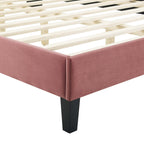 Current Performance Velvet Queen Platform Bed by Modway - Dusty Rose / Light Gray / Pink / White