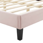 Current Performance Velvet Queen Platform Bed by Modway - Dusty Rose / Light Gray / Pink / White