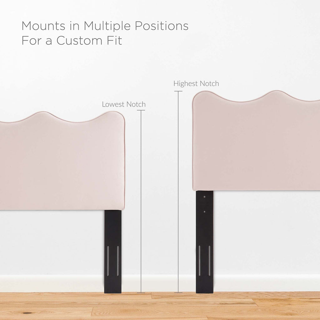 Current Performance Velvet Queen Platform Bed by Modway - Dusty Rose / Light Gray / Pink / White