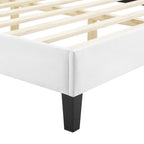 Current Performance Velvet Queen Platform Bed by Modway - Dusty Rose / Light Gray / Pink / White