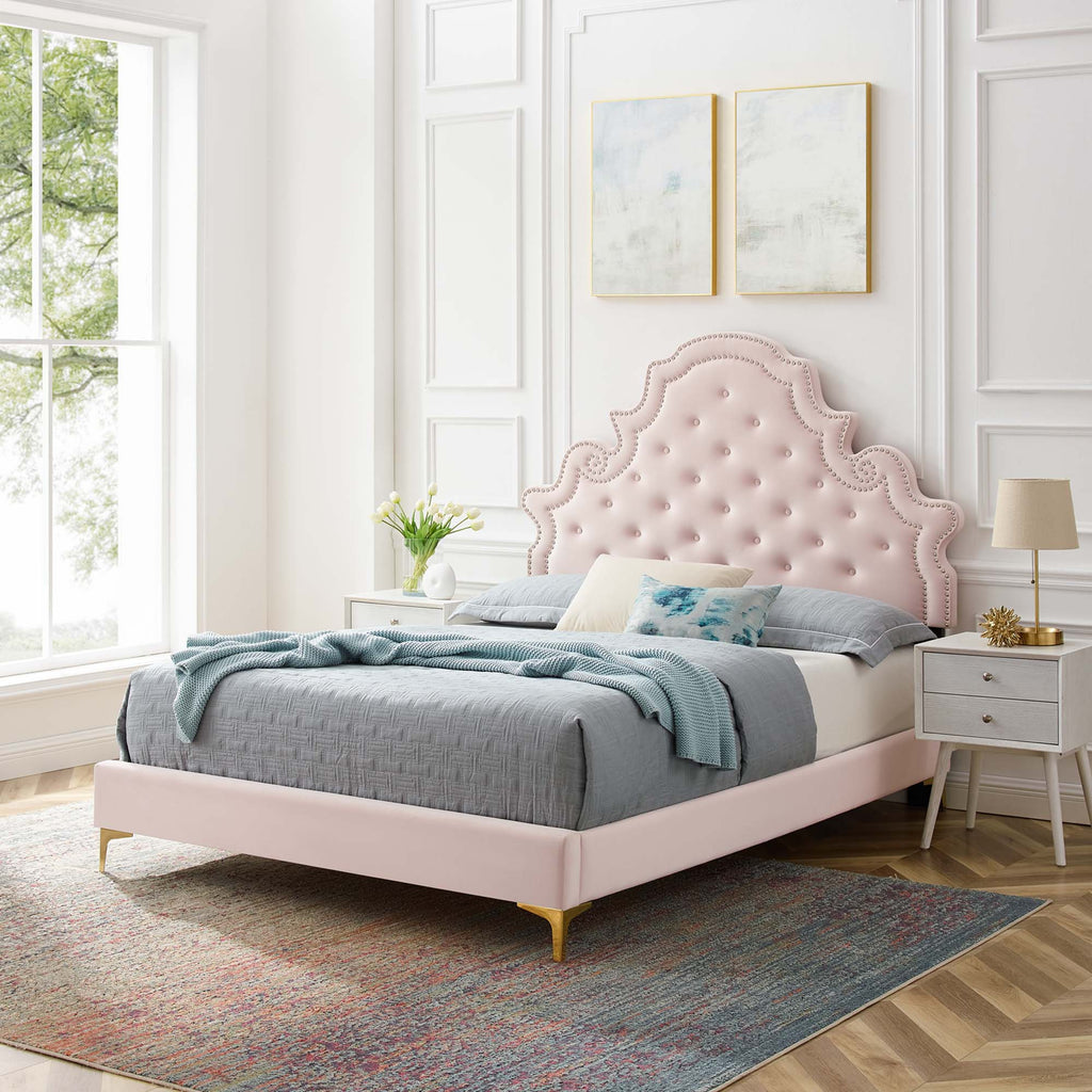 Gwyneth Tufted Performance Velvet Queen Platform Bed by Modway - MOD-6751