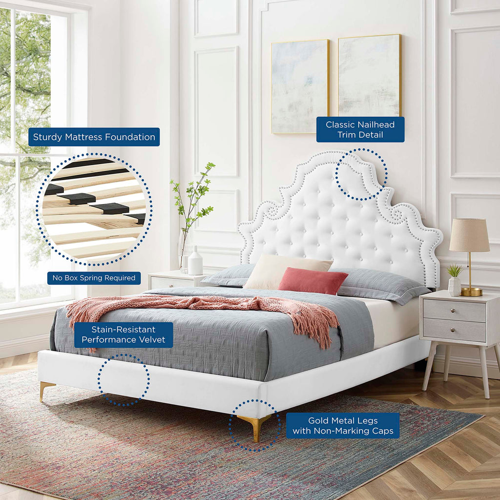 Gwyneth Tufted Performance Velvet Queen Platform Bed by Modway - MOD-6751