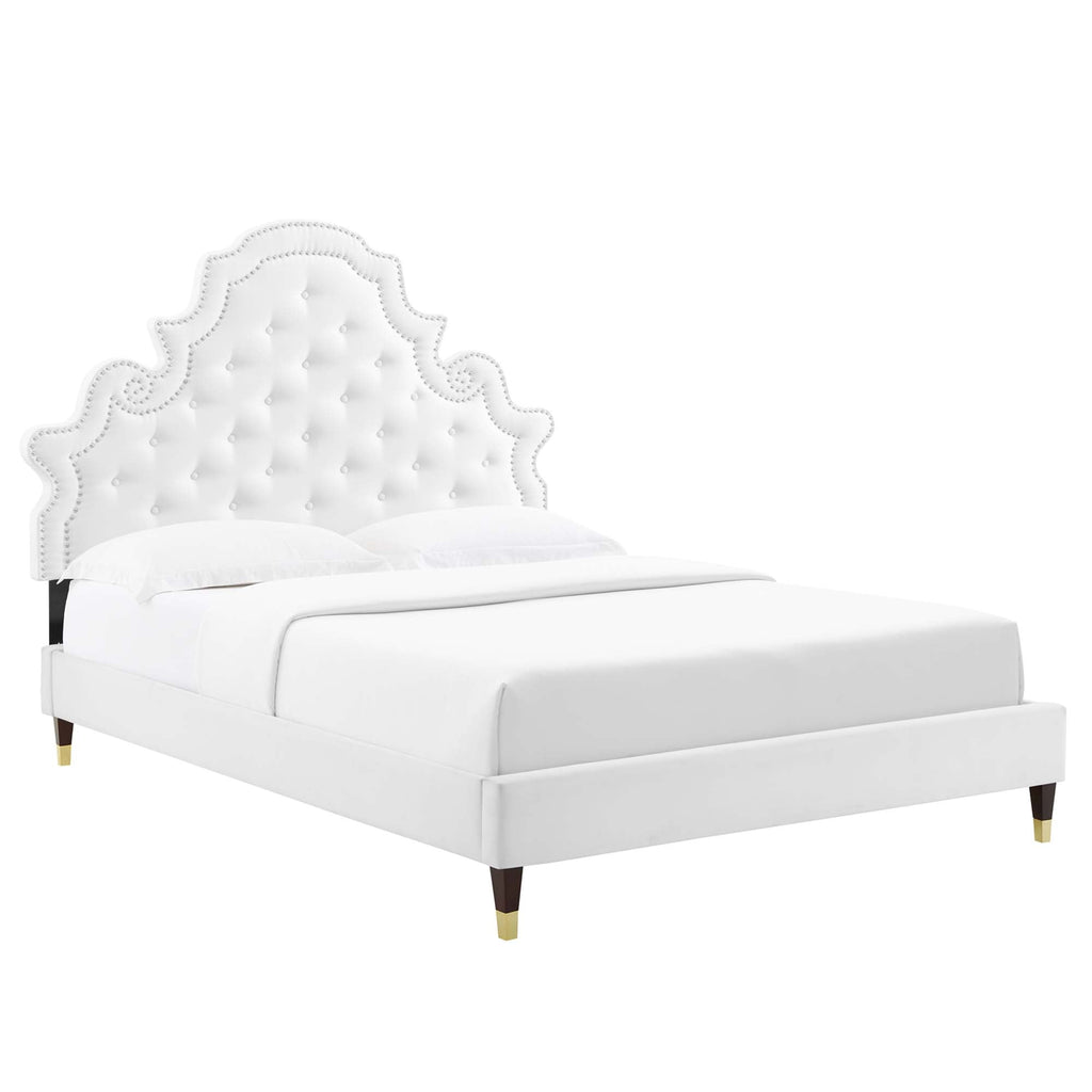 Gwyneth Tufted Performance Velvet Queen Platform Bed by Modway - MOD-6752