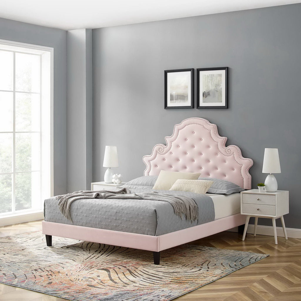 Gwyneth Tufted Performance Velvet Queen Platform Bed by Modway - MOD-6753