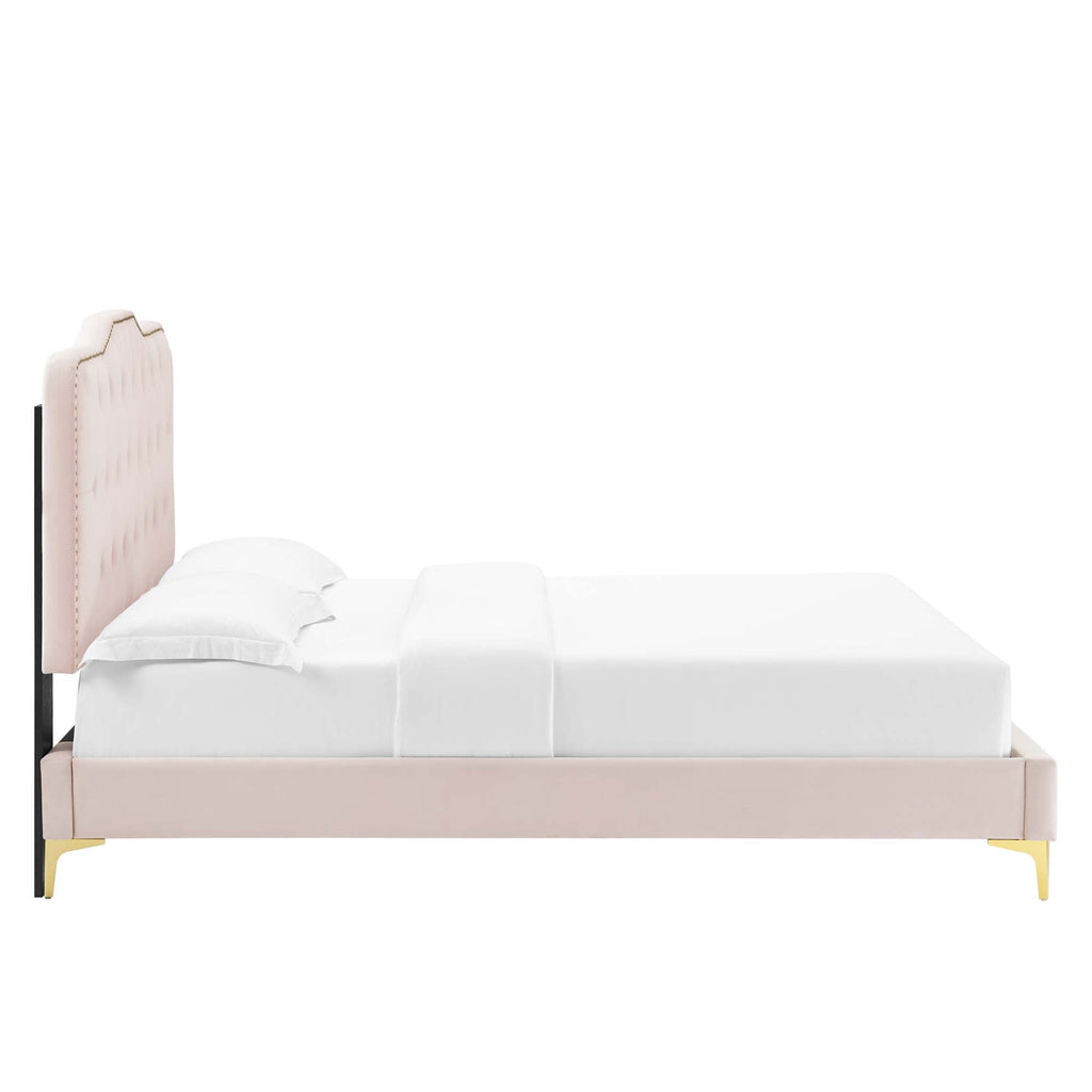 Amber Performance Velvet Queen Platform Bed by Modway - MOD-6775