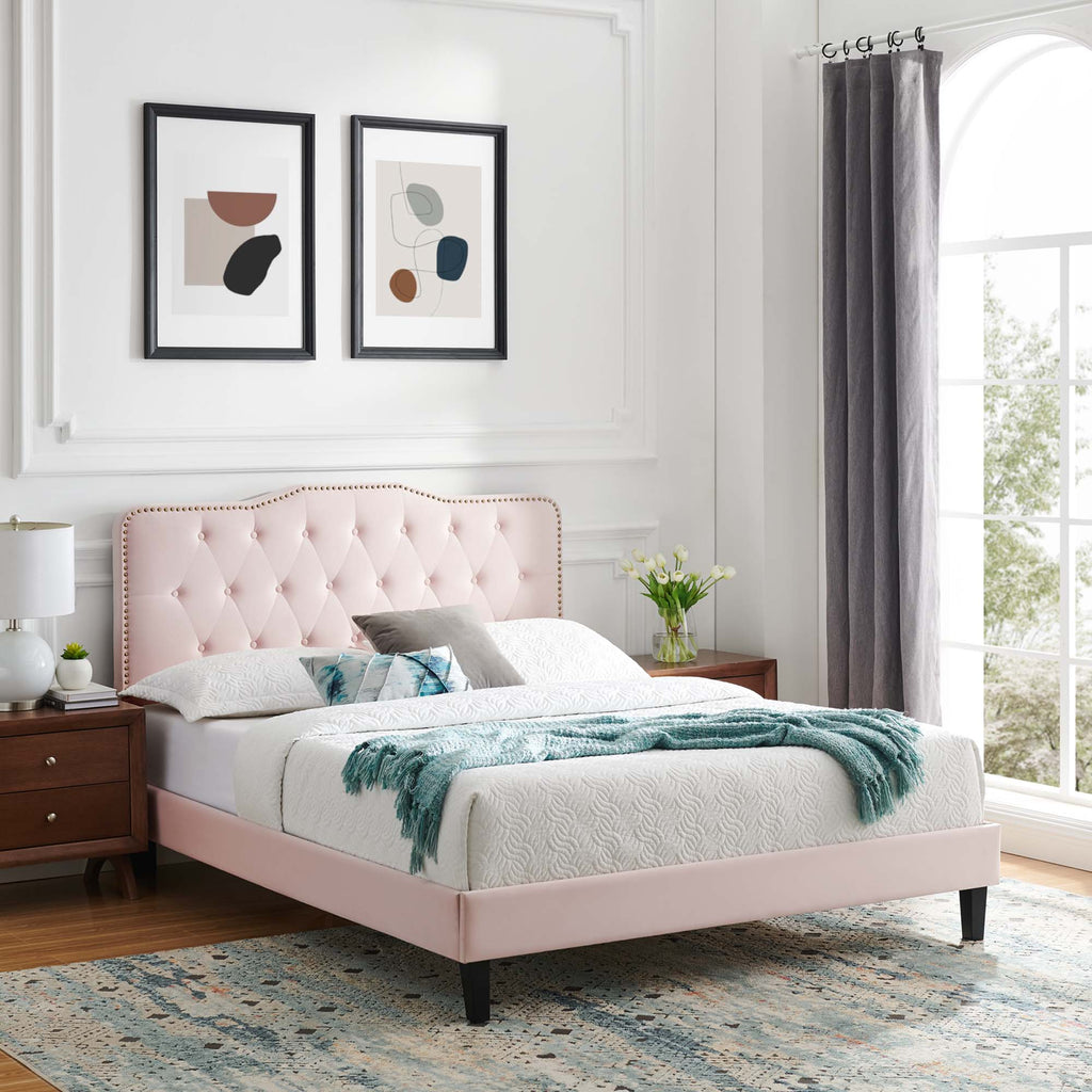 Amber Performance Velvet Queen Platform Bed by Modway - MOD-6777