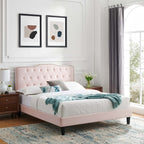 Amber Performance Velvet Queen Platform Bed by Modway - MOD-6777