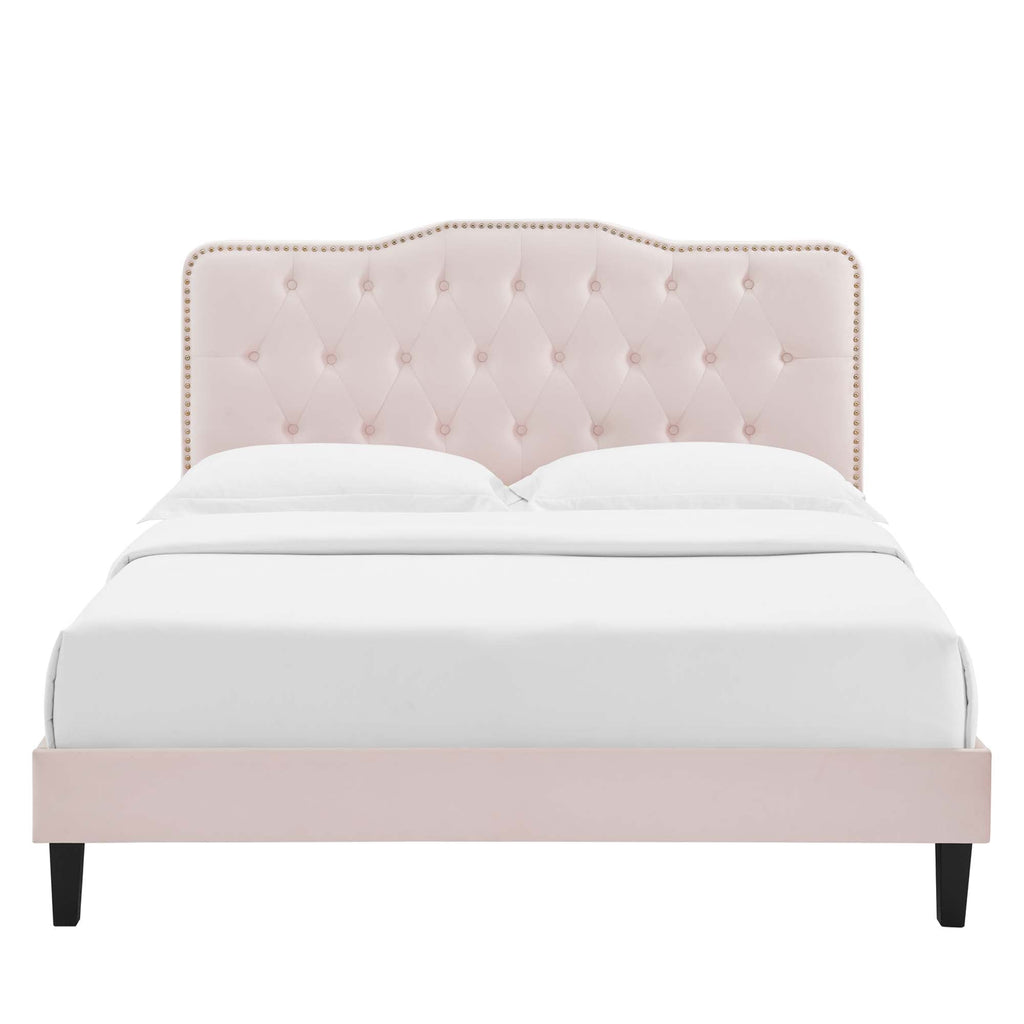 Amber Performance Velvet Queen Platform Bed by Modway - MOD-6777