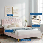 Amber Tufted Performance Velvet Platform Bed by Modway