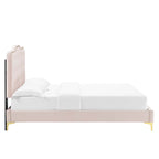 Amber Tufted Performance Velvet Platform Bed by Modway