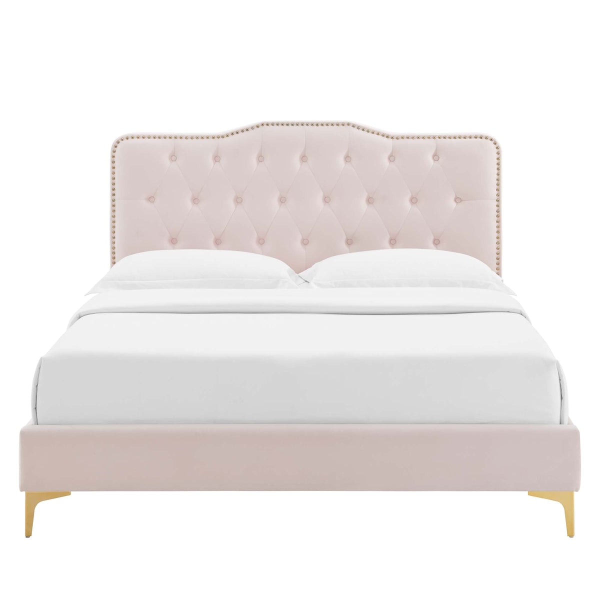 Amber Tufted Performance Velvet Platform Bed by Modway