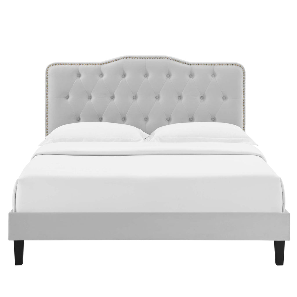Amber Tufted Performance Velvet Platform Bed by Modway