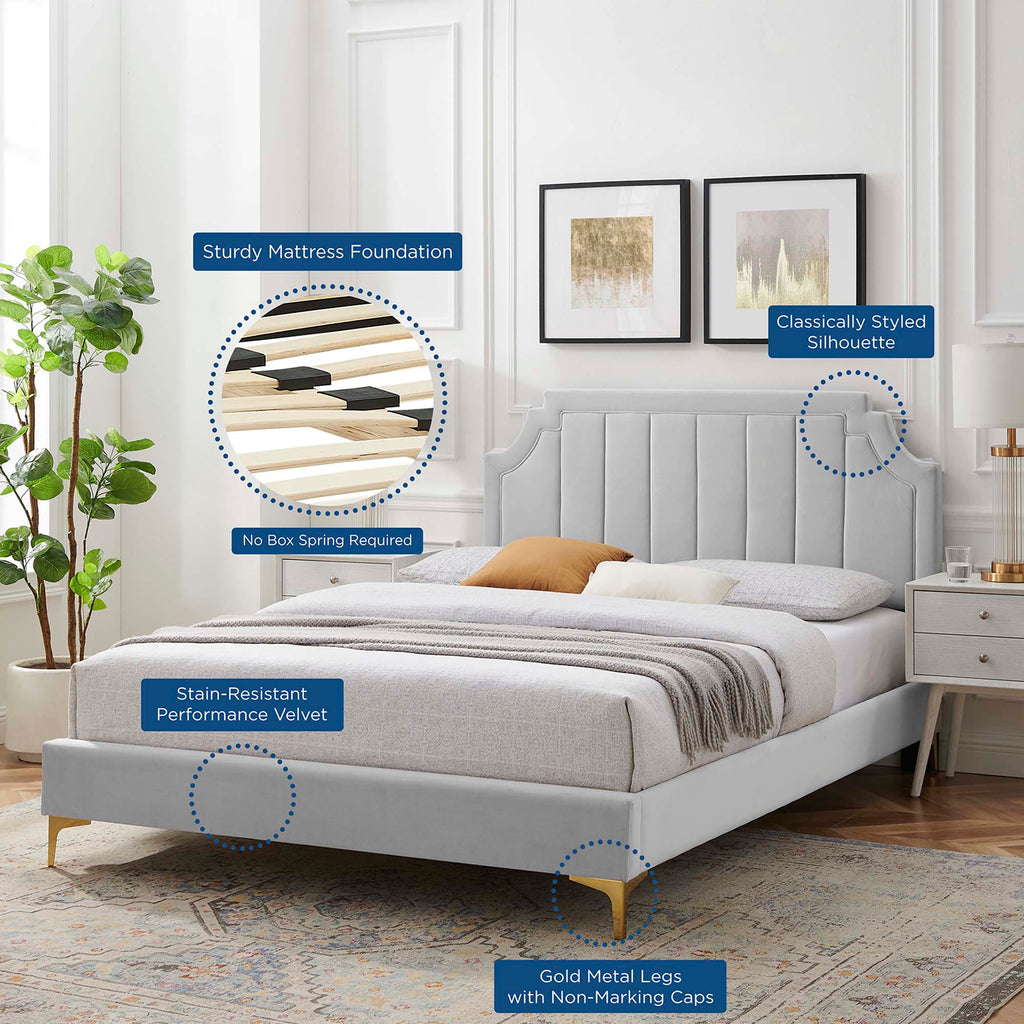 Sienna Performance Velvet Full Platform Bed by Modway - MOD-6912