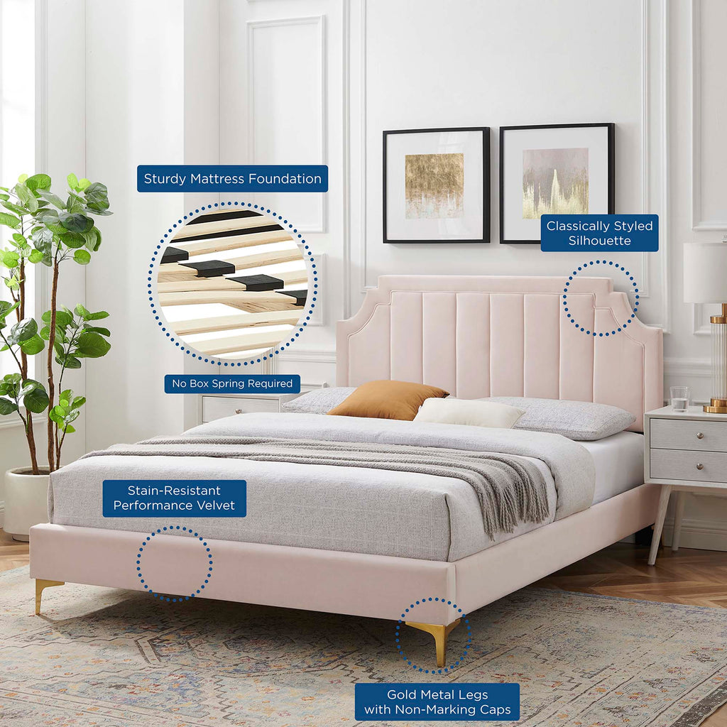 Sienna Performance Velvet Full Platform Bed by Modway - MOD-6912