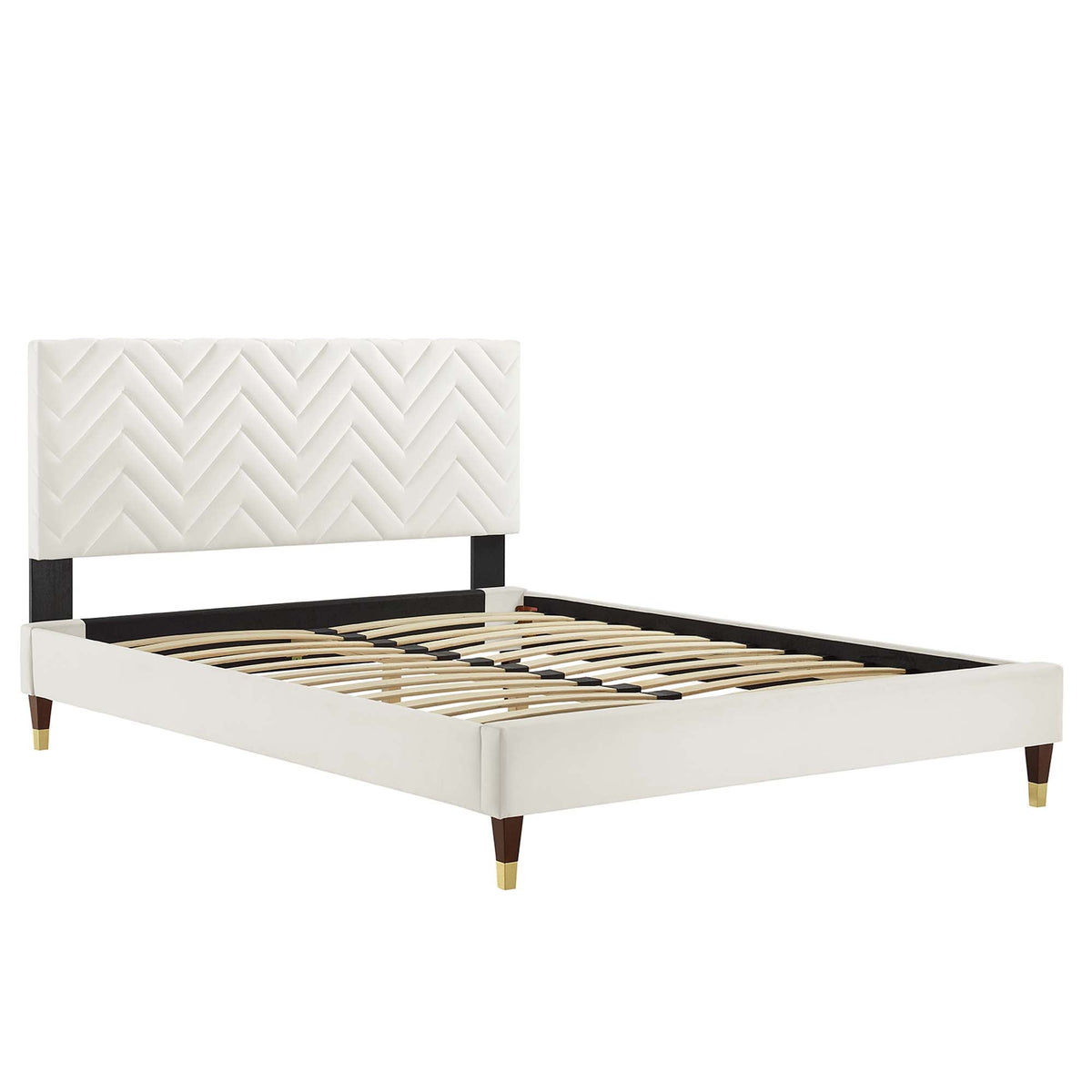 Leah Chevron Tufted Performance Velvet Queen Platform Bed by Modway - MOD-6969