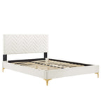 Leah Chevron Tufted Performance Velvet Queen Platform Bed by Modway - MOD-6977