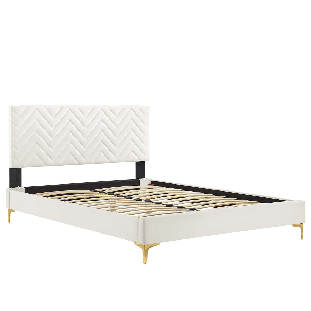 Leah Chevron Tufted Performance Velvet Queen Platform Bed by Modway - MOD-6977
