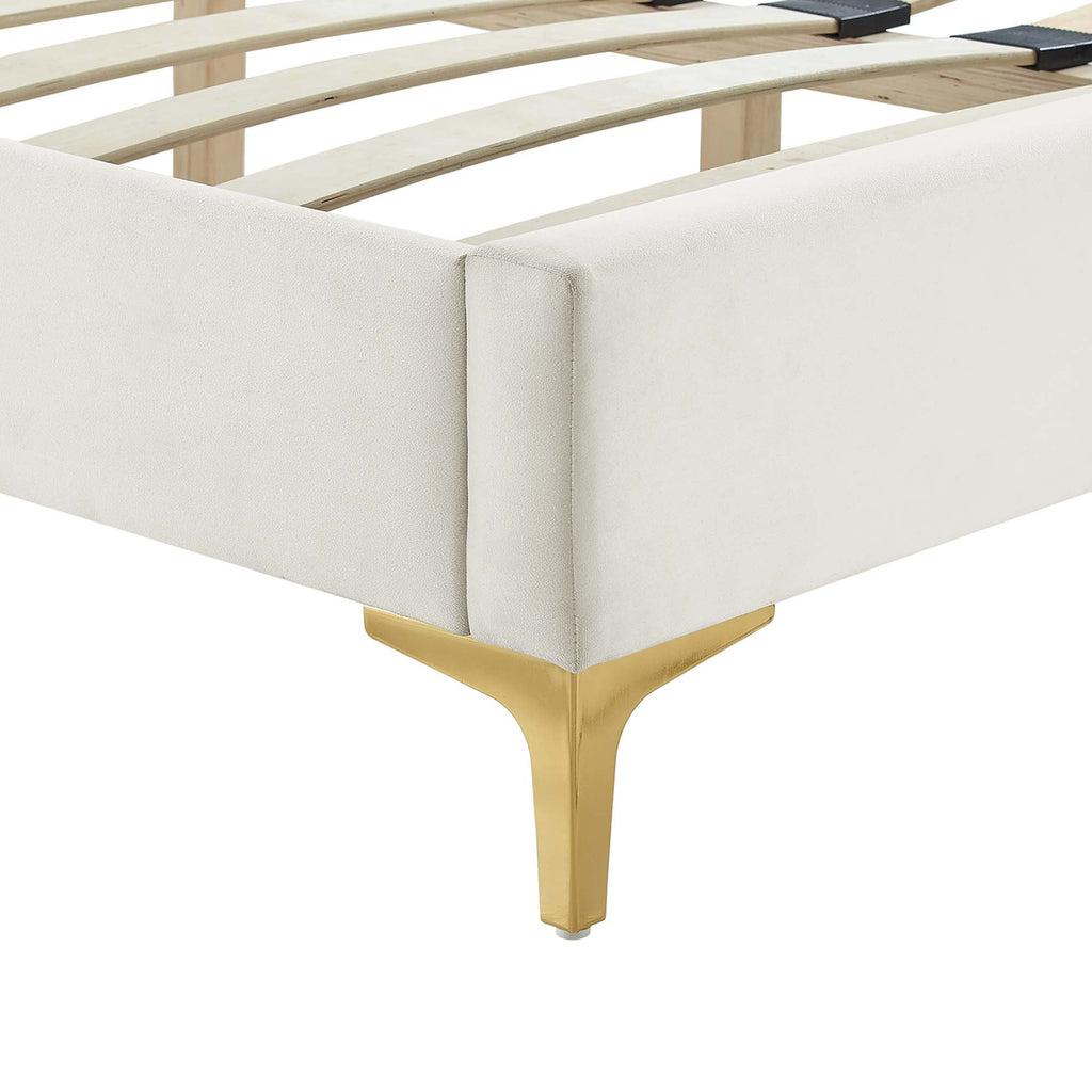 Leah Chevron Tufted Performance Velvet Queen Platform Bed by Modway - MOD-6977