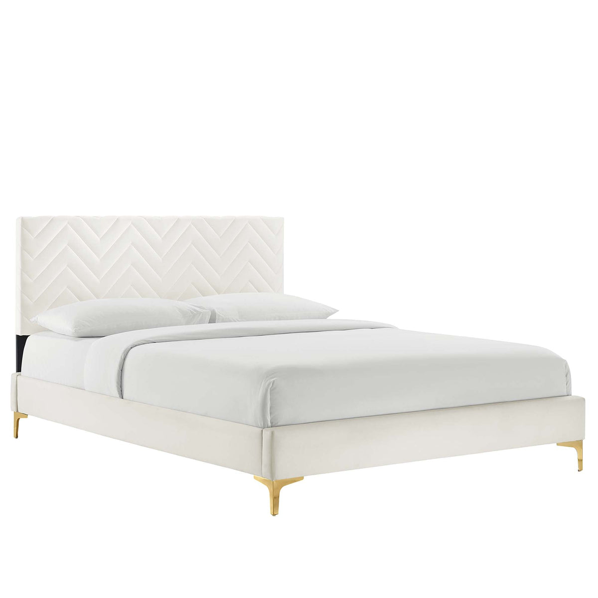 Leah Chevron Tufted Performance Velvet Full Platform Bed by Modway - MOD-6993