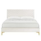 Leah Chevron Tufted Performance Velvet Full Platform Bed by Modway - MOD-6993