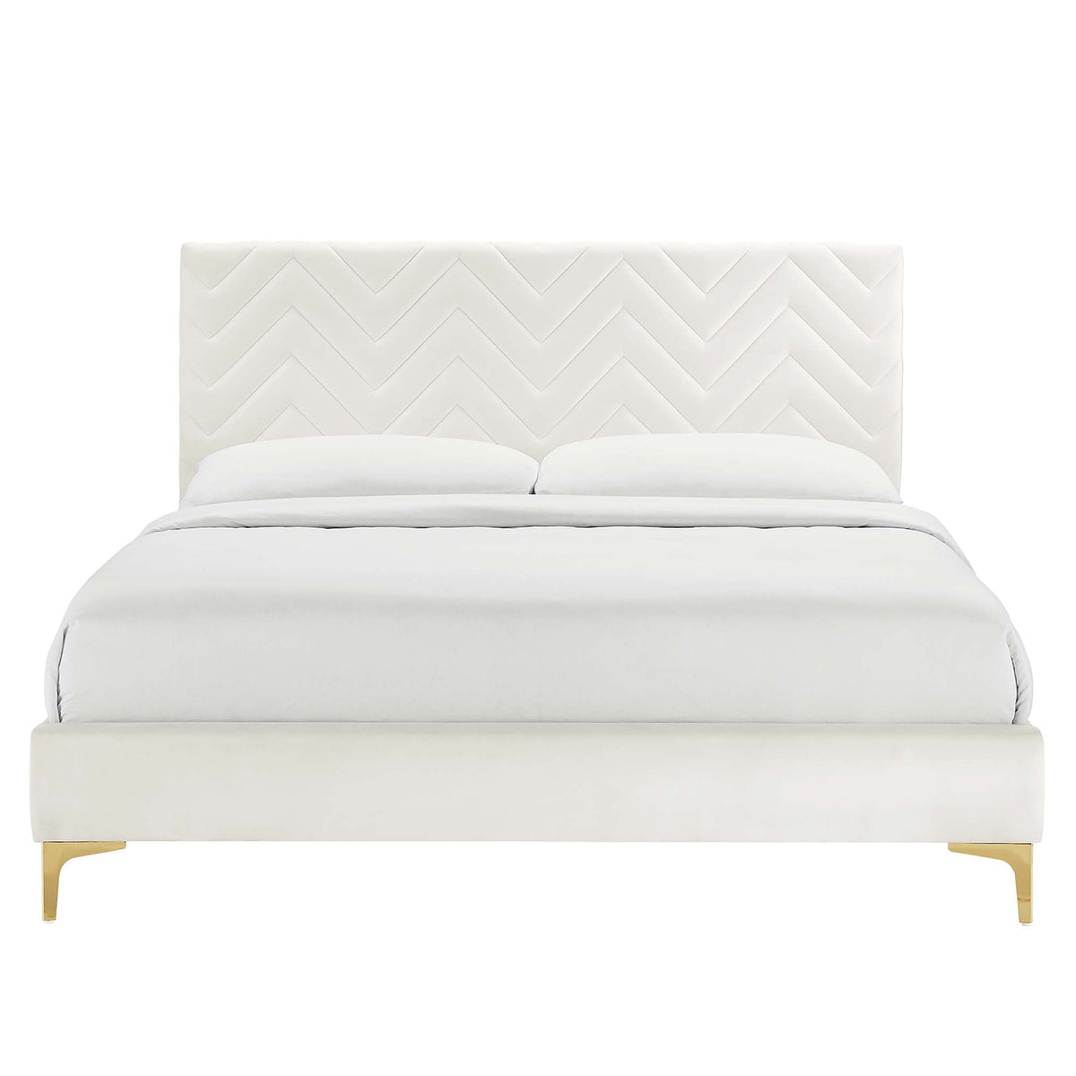 Leah Chevron Tufted Performance Velvet Full Platform Bed by Modway - MOD-6993