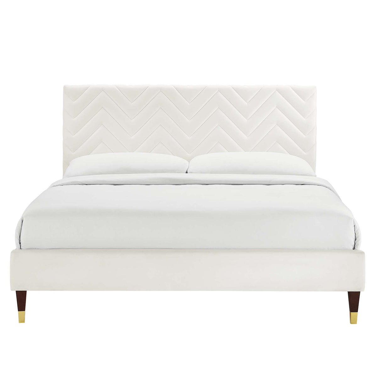 Leah Chevron Tufted Performance Velvet Full Platform Bed by Modway - MOD-6997