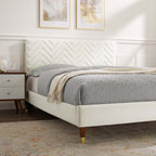 Leah Chevron Tufted Performance Velvet Full Platform Bed by Modway - MOD-6997