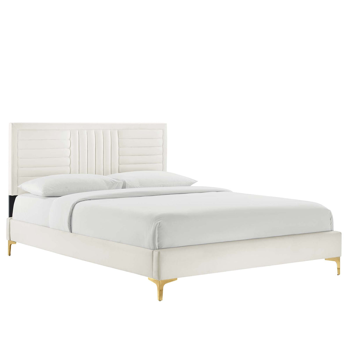 Sofia Channel Tufted Performance Velvet King Platform Bed by Modway - MOD-7007