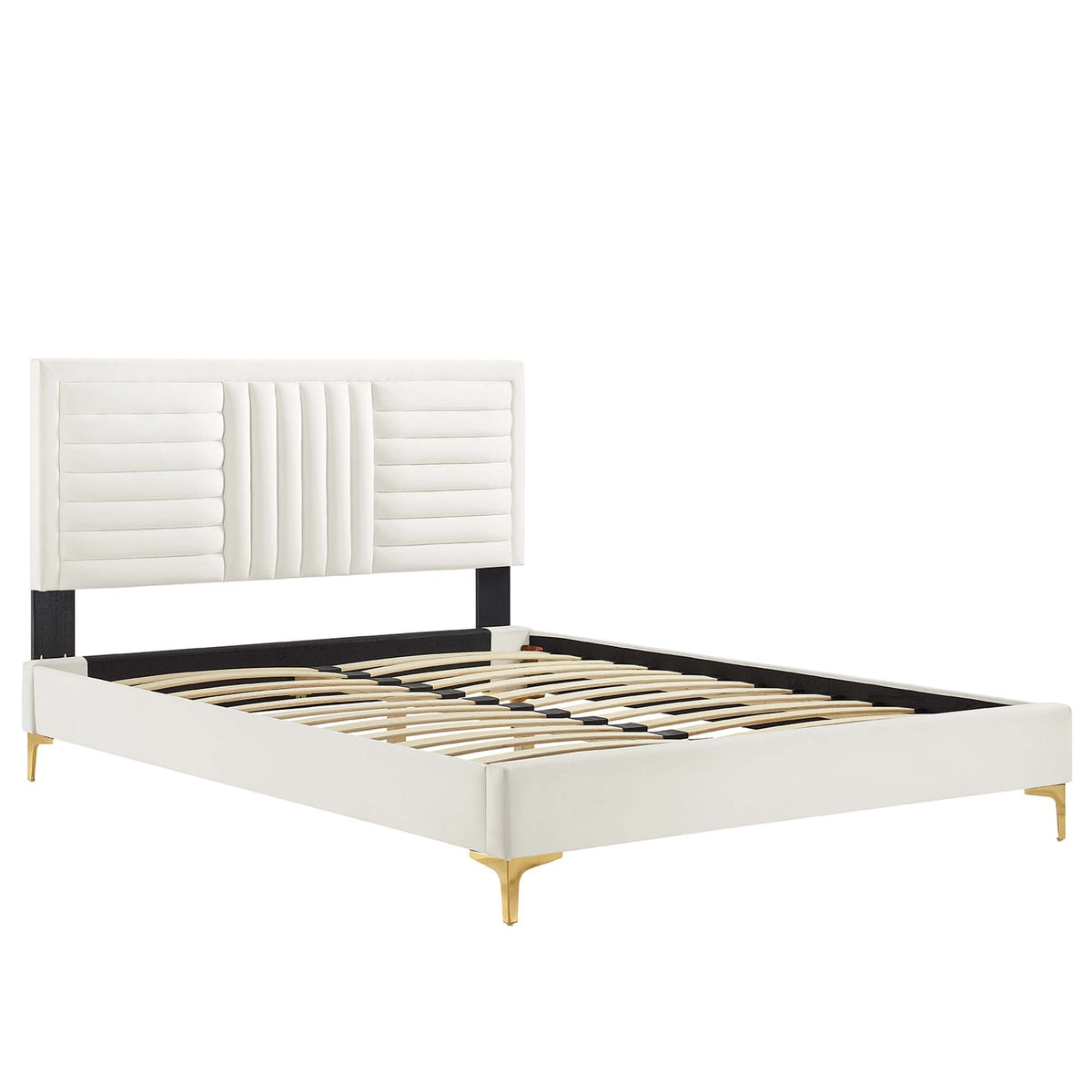 Sofia Channel Tufted Performance Velvet King Platform Bed by Modway - MOD-7007