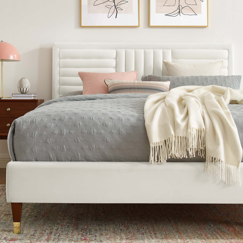 Sofia Channel Tufted Performance Velvet King Platform Bed by Modway - MOD-7011