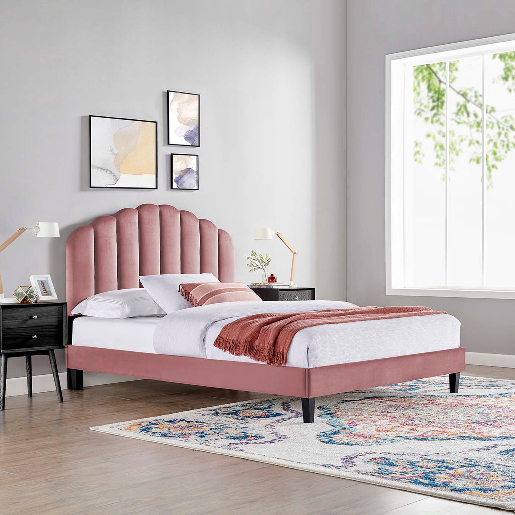 Daisy Performance Velvet Platform Bed by Modway
