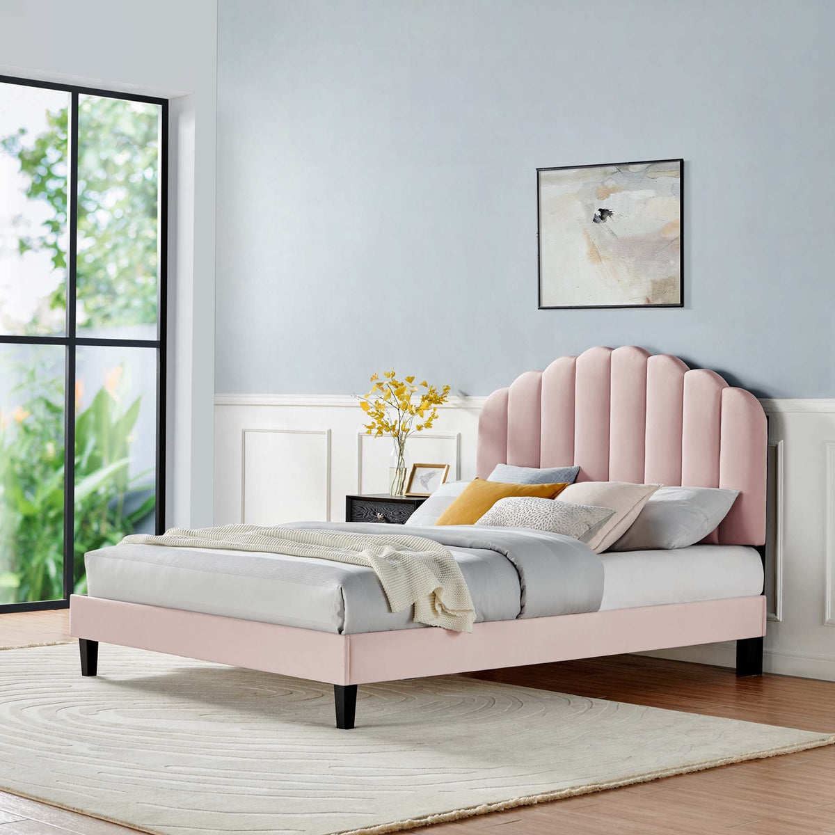 Daisy Performance Velvet Platform Bed by Modway