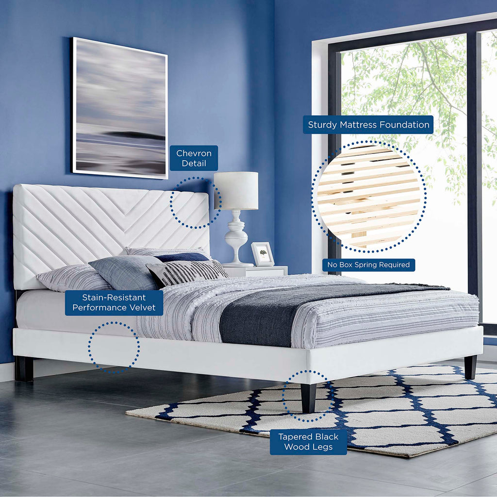 Roxanne Performance Velvet Platform Bed by Modway