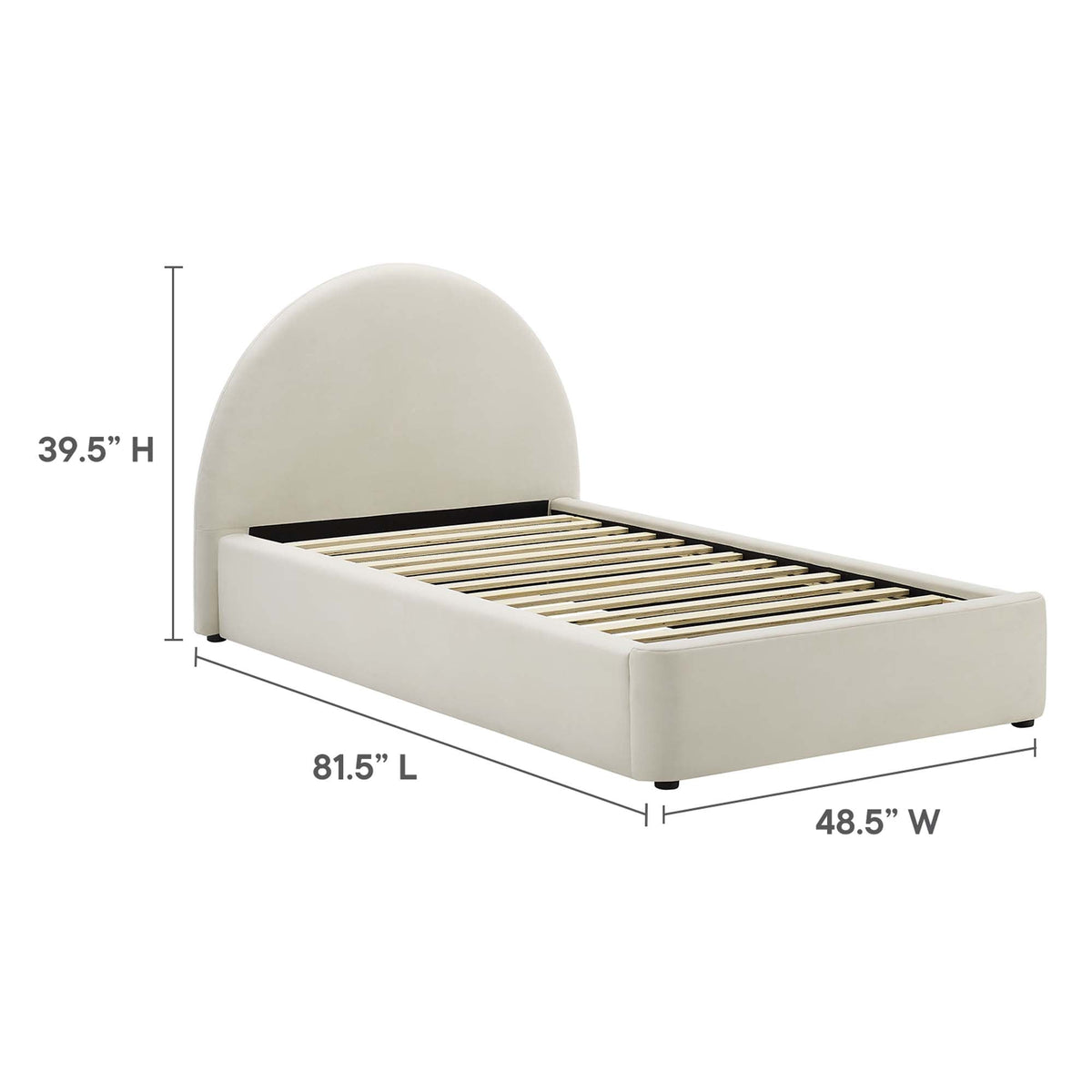 Modway Resort Velvet Platform Bed — Twin & Full