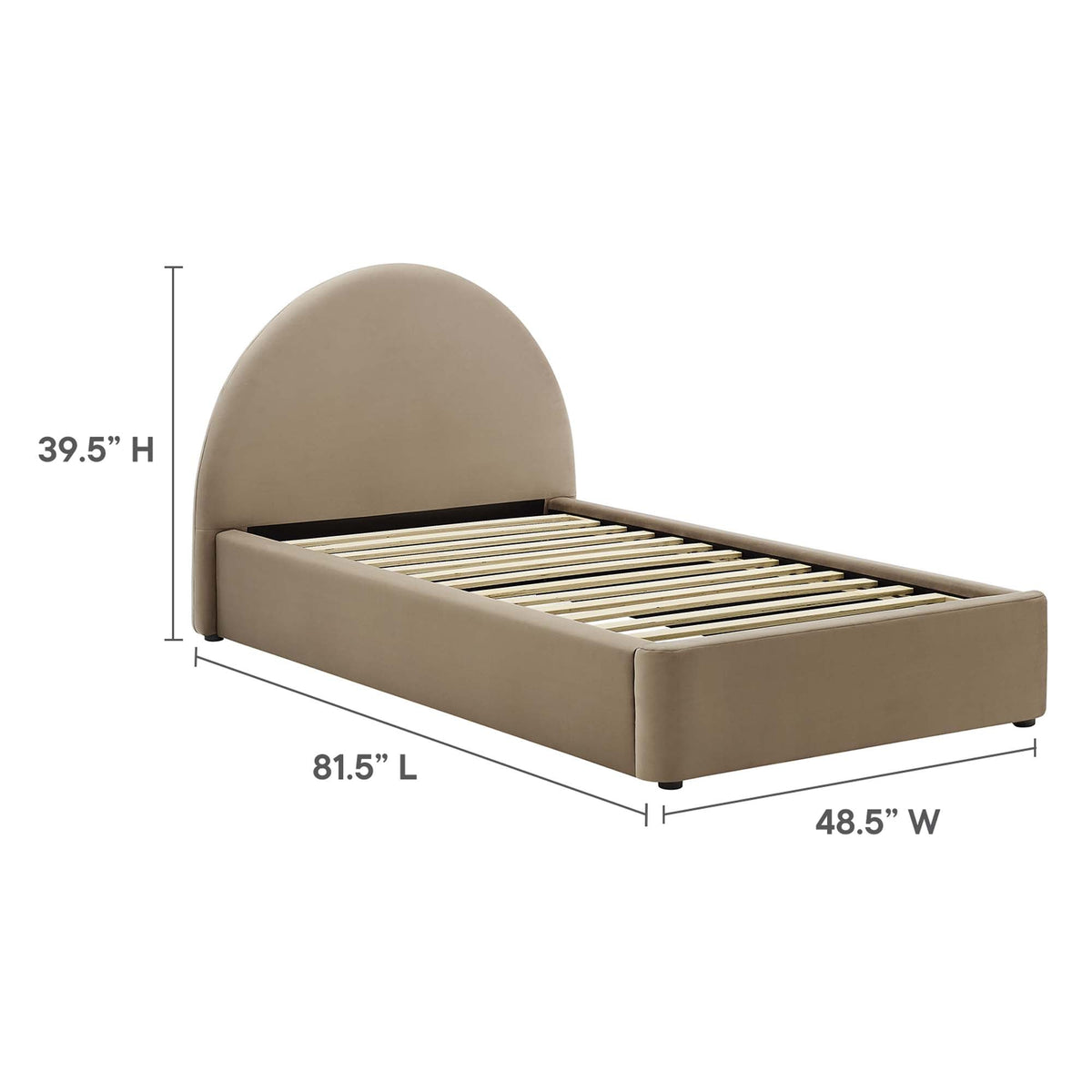 Modway Resort Velvet Platform Bed — Twin & Full
