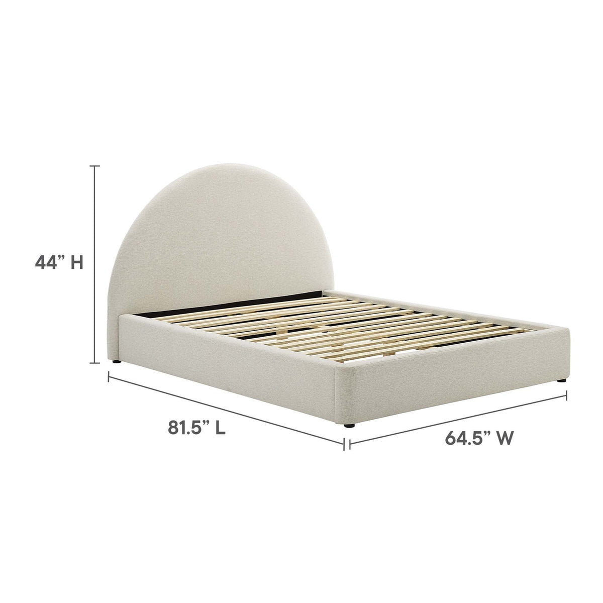 Resort Upholstered Fabric Arched Round Platform Bed by Modway