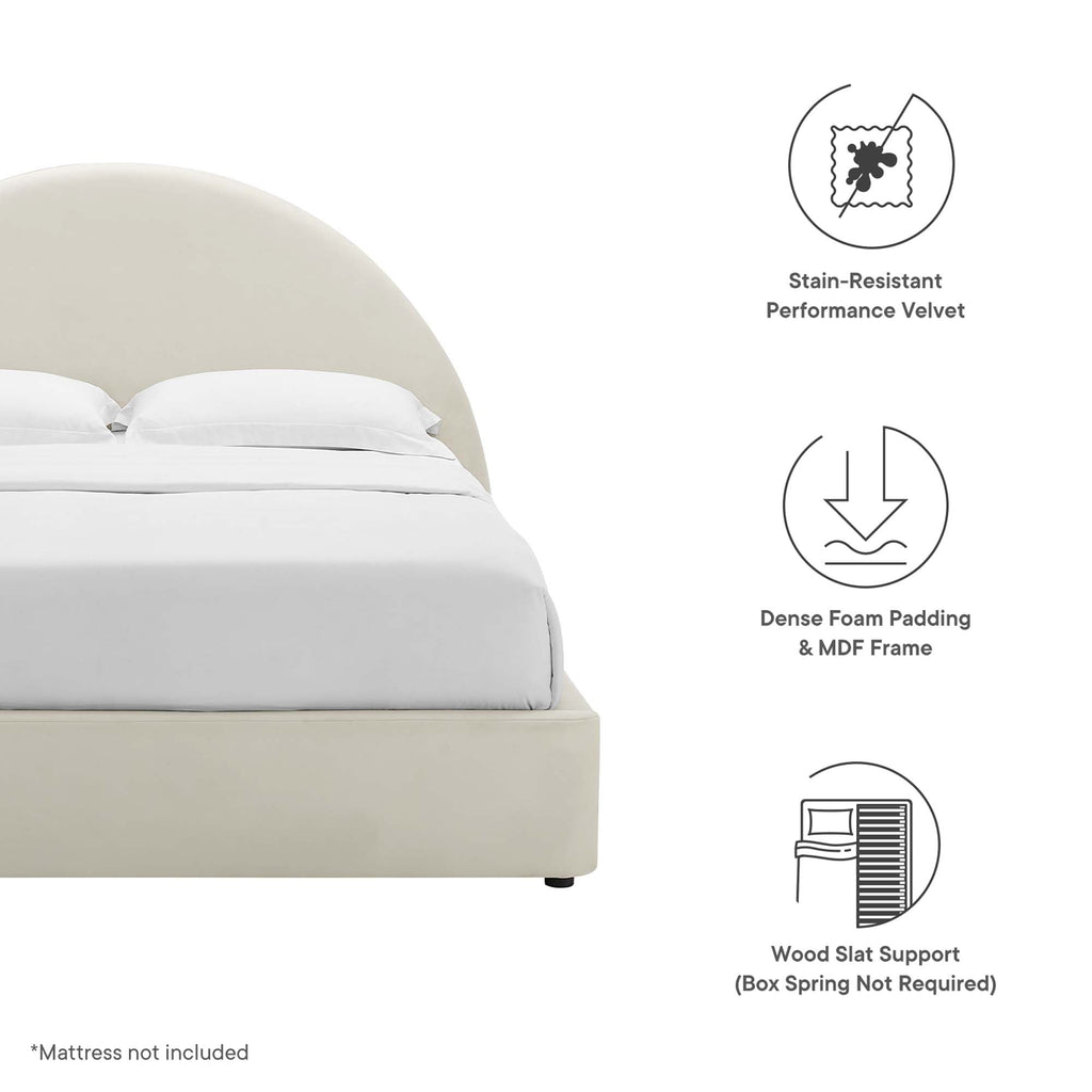 Modway Resort Velvet Platform Bed — Twin & Full