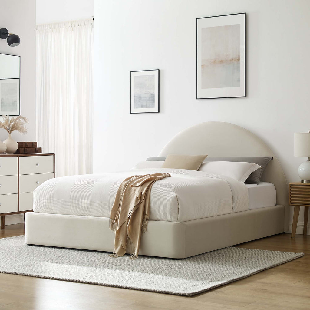 Resort Performance Velvet Arched Round Queen Platform Bed by Modway