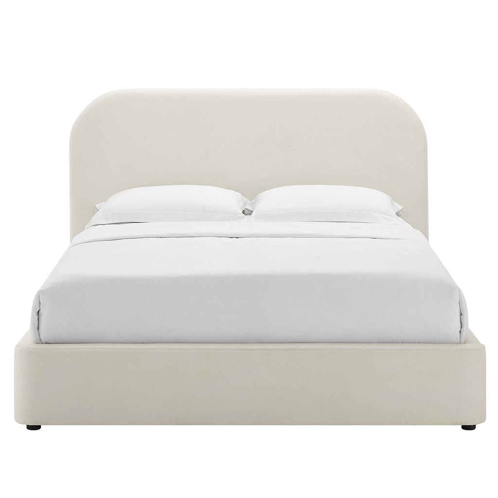 Keynote Performance Velvet Curved Platform Bed by Modway