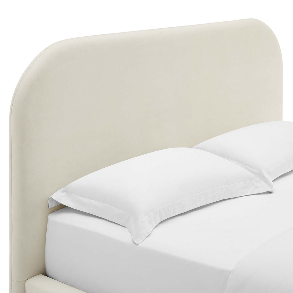 Keynote Performance Velvet Curved Platform Bed by Modway