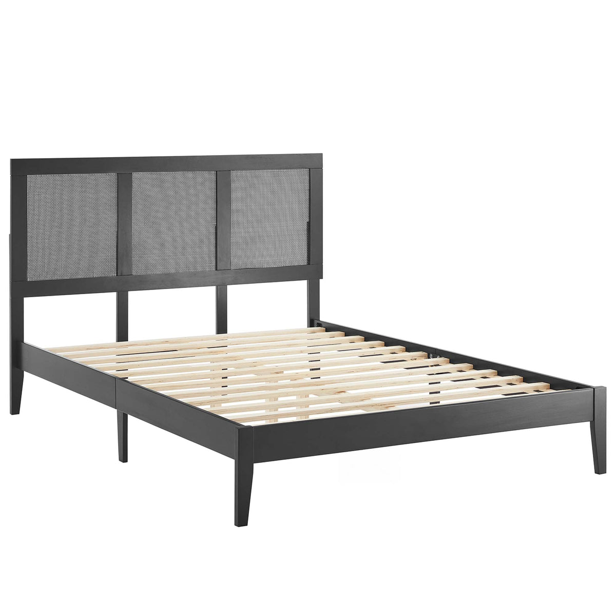 Sirocco Rattan and Wood Platform Bed by Modway